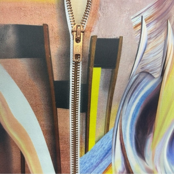 Clover Canyon Abstract Geometric Print Neoprene Scuba Fit & Flare Mini Dress - Picture 13 of 14